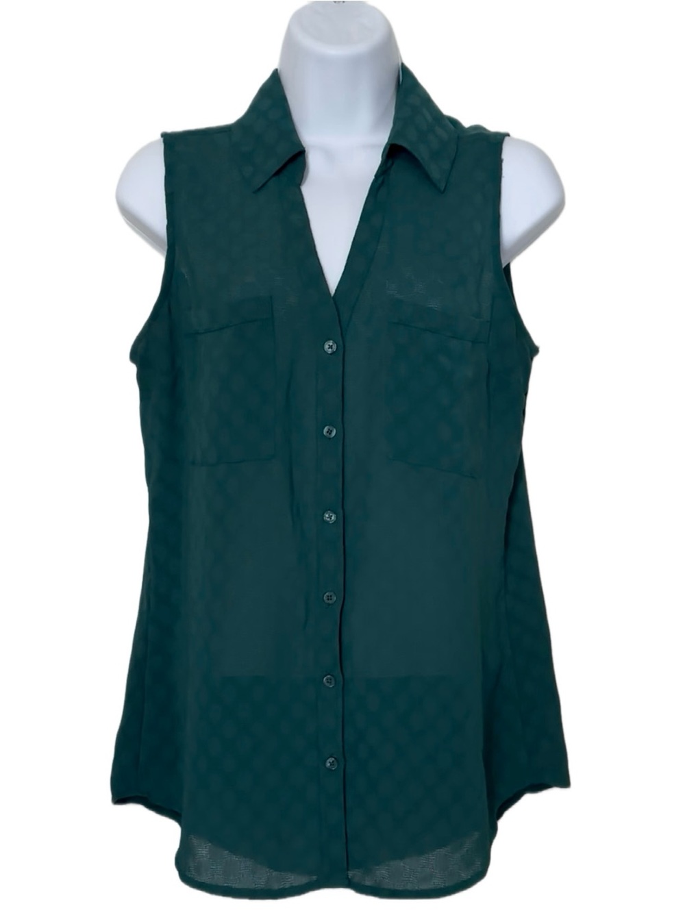 Express, The Portofino Shirt, Sleeveless Button-Down Top
